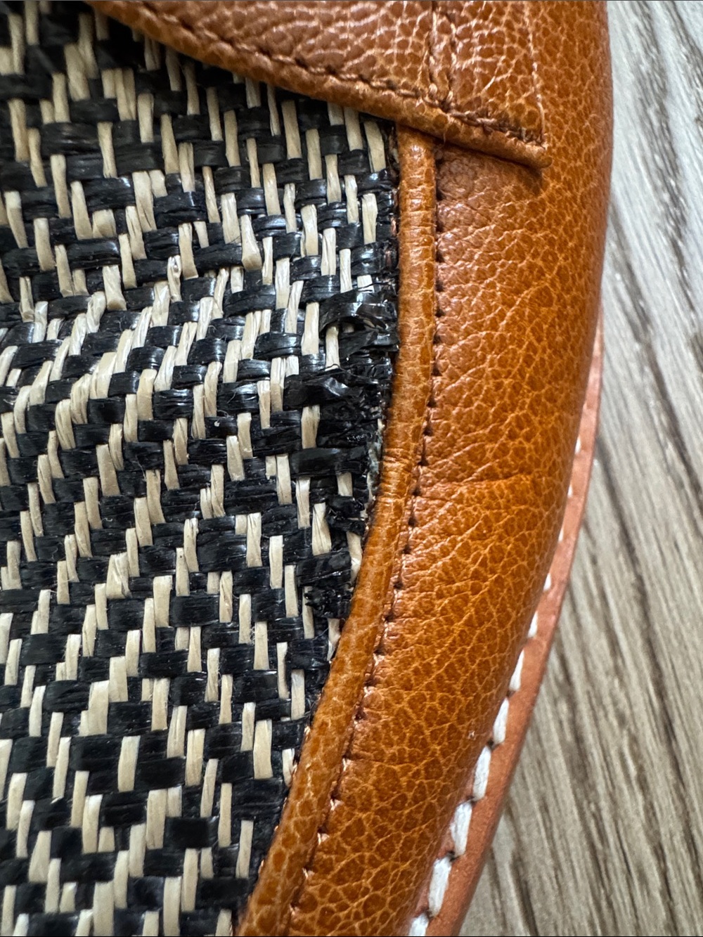 Jeffrey Campbell Tan Leather Oxfords with Black-and-White Woven Vamp - Picture 5 of 6